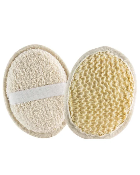 Bath sponge pads, terry side and textured fibre side